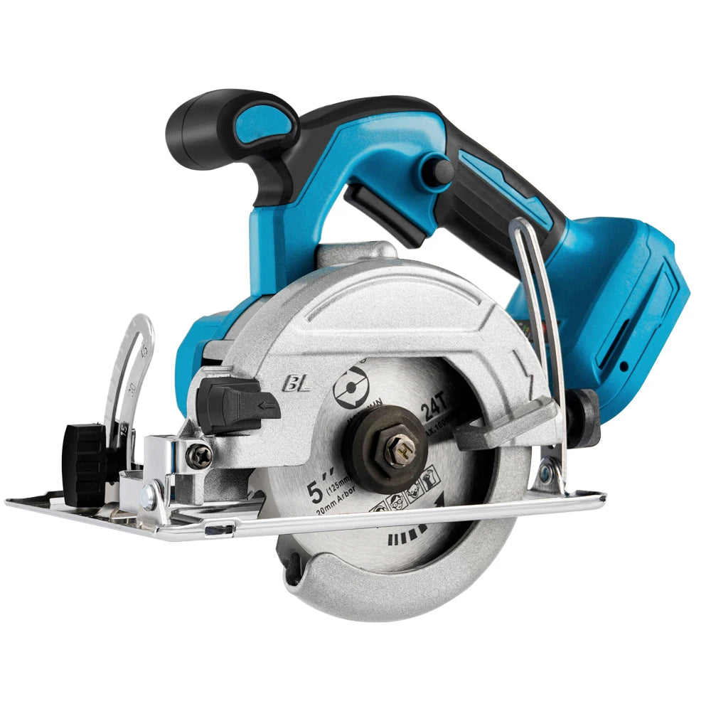 Serra Circular Elétrica Sem Fio YOFIDRA de 5 Polegadas 125mm °   até 45 °   Máquina de Corte de Madeira Ajustável para Bateria Makita