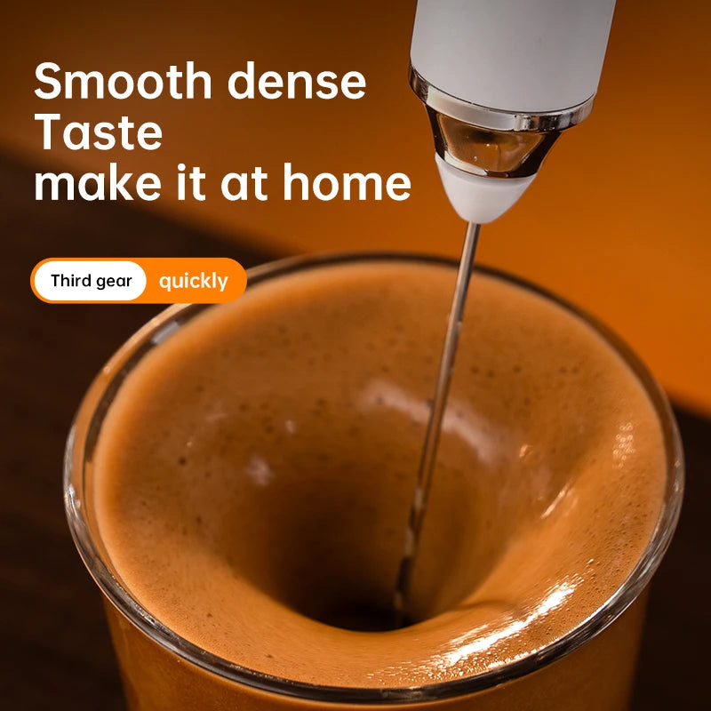 Espumador de Leite Portátil Elétrico Recarregável para Café e Latte, Mixer de Bebidas, Ótima Opção de Presente