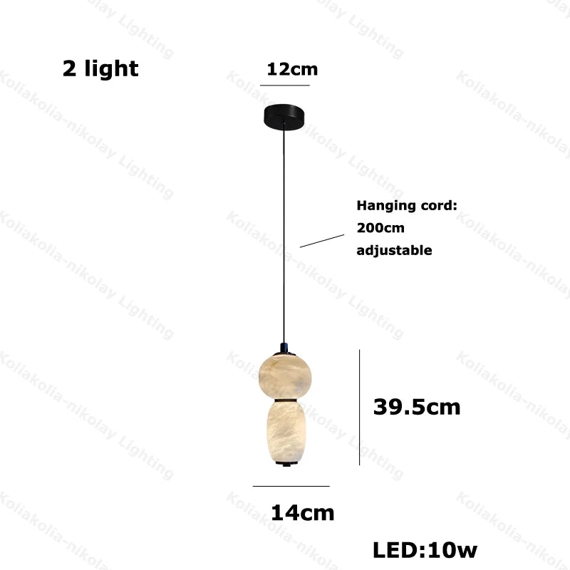 Lustres de LED Reguláveis de Mármore Natural para Decoração de Casa, Nova Tendência 2026, Iluminação para Sala de Estar e Sala de Jantar