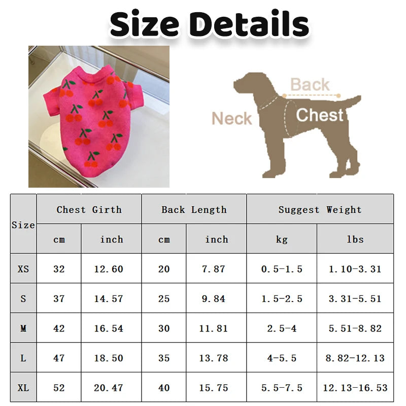 Roupas de luxo para cães e meninas, pulôver de malha chihuahua bichon, suéter doce, roupa de cachorro, jaqueta quente de inverno para animais de estimação