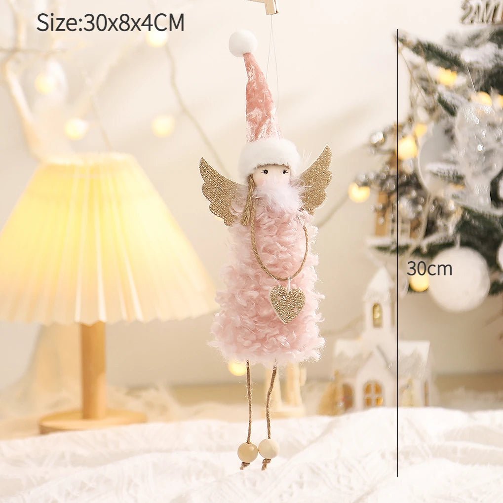 Ano novo 2024 natal anjo bonecas árvore de natal pingente ornamentos navidad 2022 decoração de natal para casa presentes natal noel deco