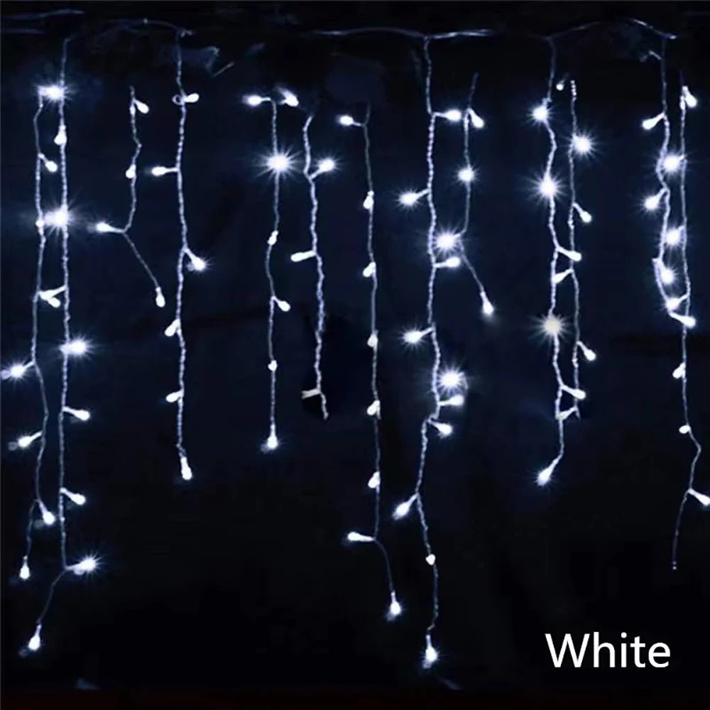 Guirlanda de natal led cortina luzes de sincelo festão luz led droop cachoeira luzes da corda ao ar livre jardim rua beirais decoração - Kasa & Pet