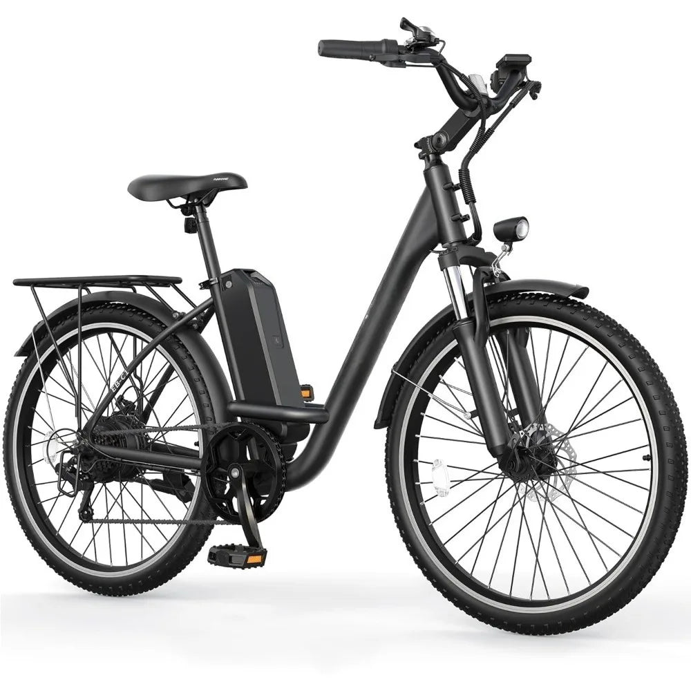 Electric Bike for Adults, 26 City Cruiser, 1000W Peak Motor, 20MPH, 50 Miles Range, 48V Battery, 7-Speed, UL 2849