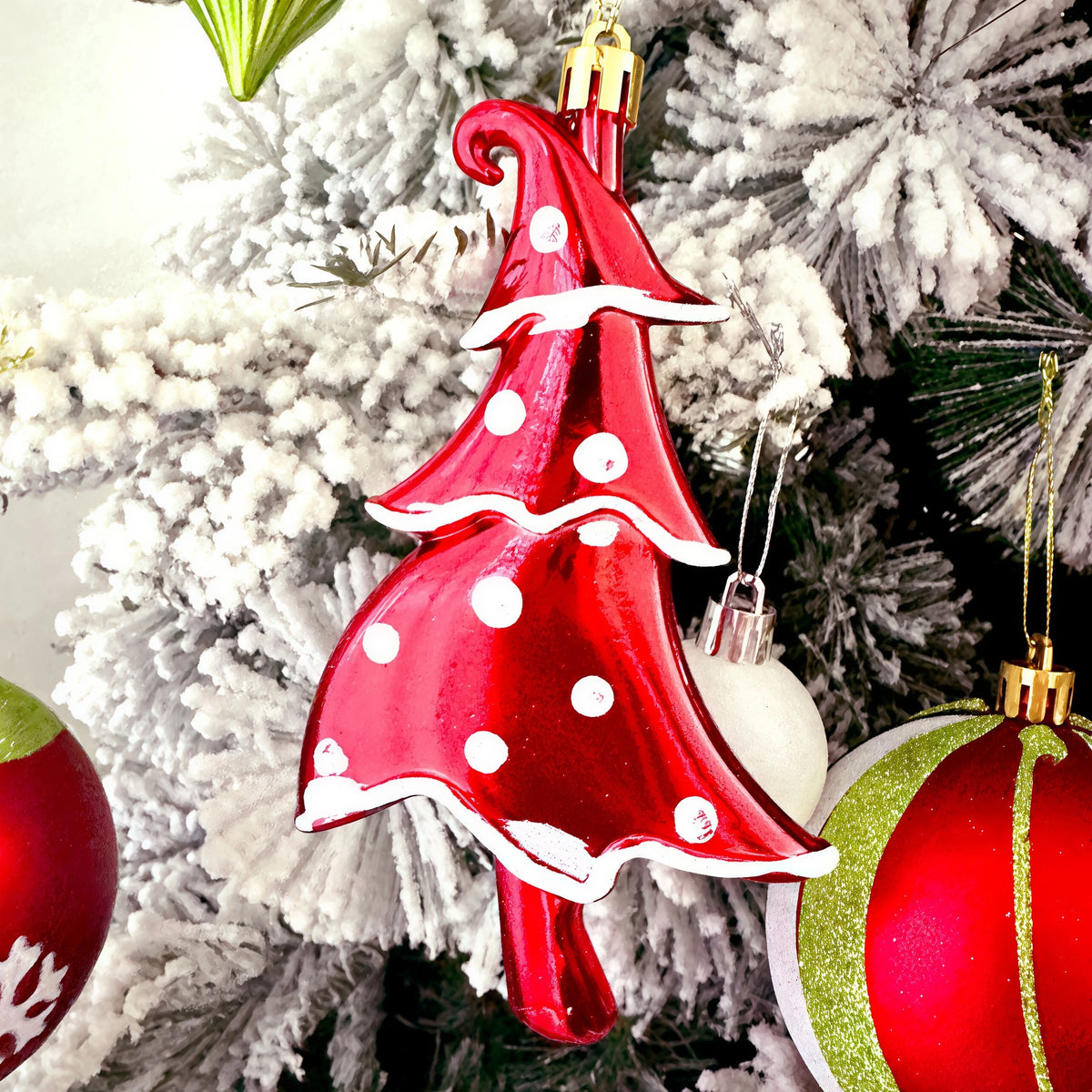 Conjunto de enfeites de bolas de Natal, verde e vermelho, para pendurar na árvore de Natal, ideal para festas de Ano Novo e como presente.