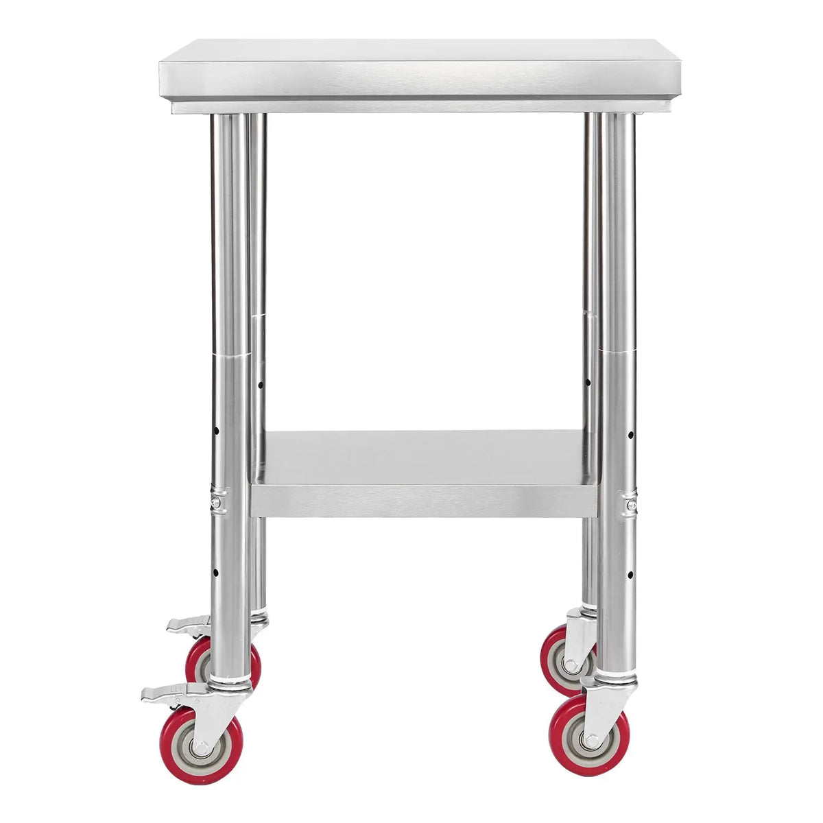 24 X 18 Inches Stainless Steel Kitchen Prep Table Adjustable Workstation Undershelf Wheels Food Prep Kitchen Islands Carts