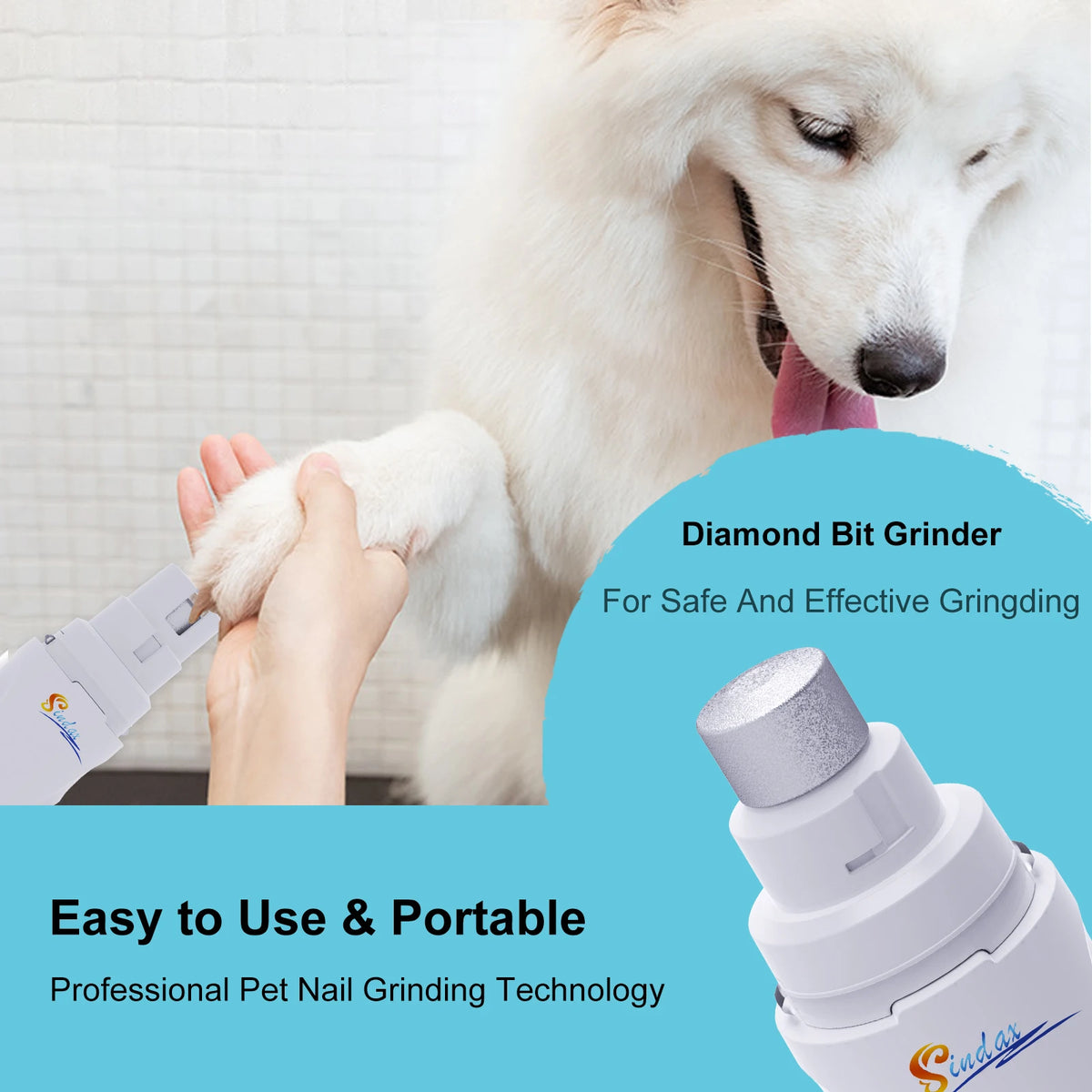 Moedor de unhas para cães, recarregável por usb, elétrico, cortador de patas para animais de estimação, indolor, cuidados com pernas, silencioso, 2 velocidades, lixa de unhas para cães