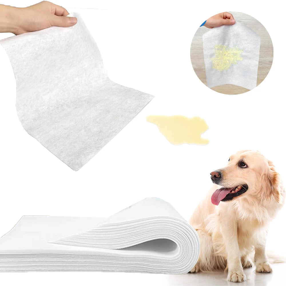 100 pçs/saco papel absorvente de urina do cão pet papel absorvente fralda almofada de urina secagem rápida limpar urina papel absorvente suprimentos para animais de estimação