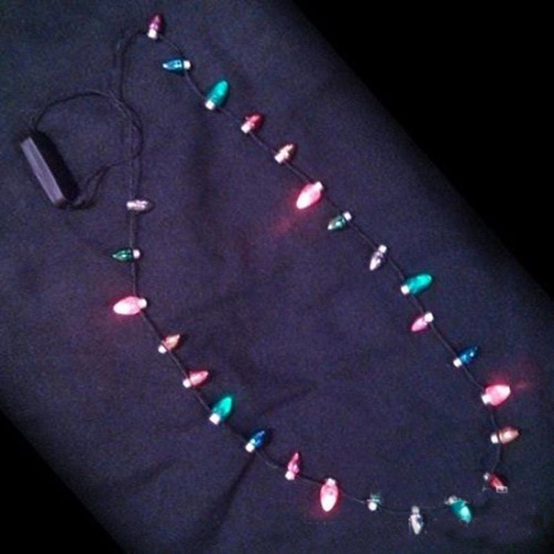 Colar de luzes LEDs de Natal com 8 luzes Bulbos de Natal Flash String Luzes de brilho Colar String Festival Decoração