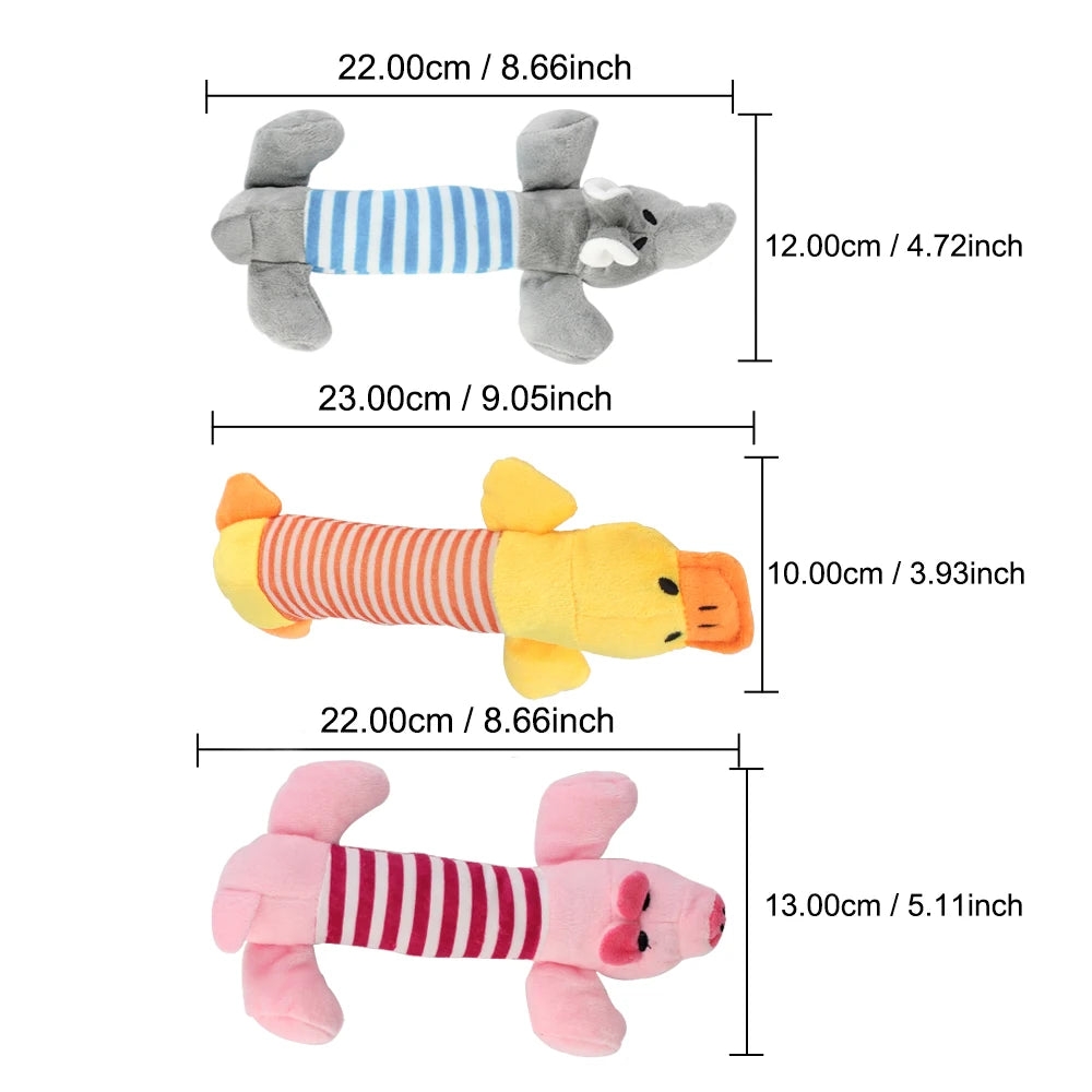 Apto para todos os animais de estimação cão gato velo brinquedos popular rangido mastigar som bonecas elefante pato porco animal de estimação engraçado brinquedos de pelúcia