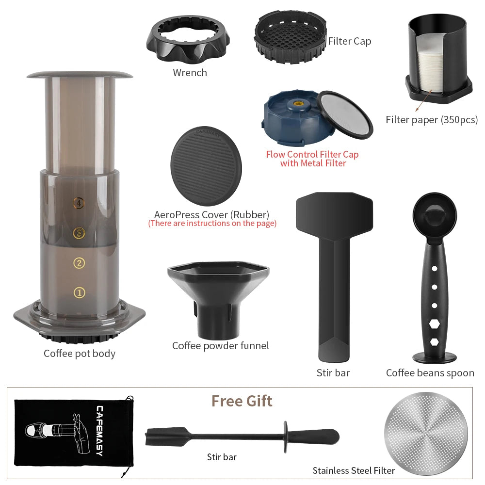 Cafemey máquina de café expresso portátil imprensa francesa barista ferramenta cafeteira imprensa ar máquina café com filtros para aeropress