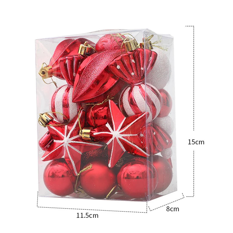 Bolas de Natal Vermelhas em Formato de Bengala Doce, Pingentes Grandes para Pendurar, Conjunto de Decorações de Natal para Casa 2026 Natal Ano Novo