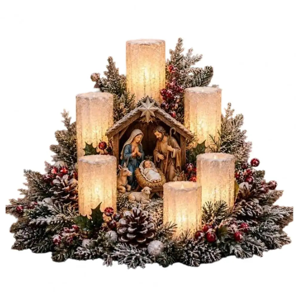 Arranjos de mesa natalinos, decoração para a casa durante as festas, enfeite central natalino, luminária com luz quente, enfeite alimentado por USB para as festas.