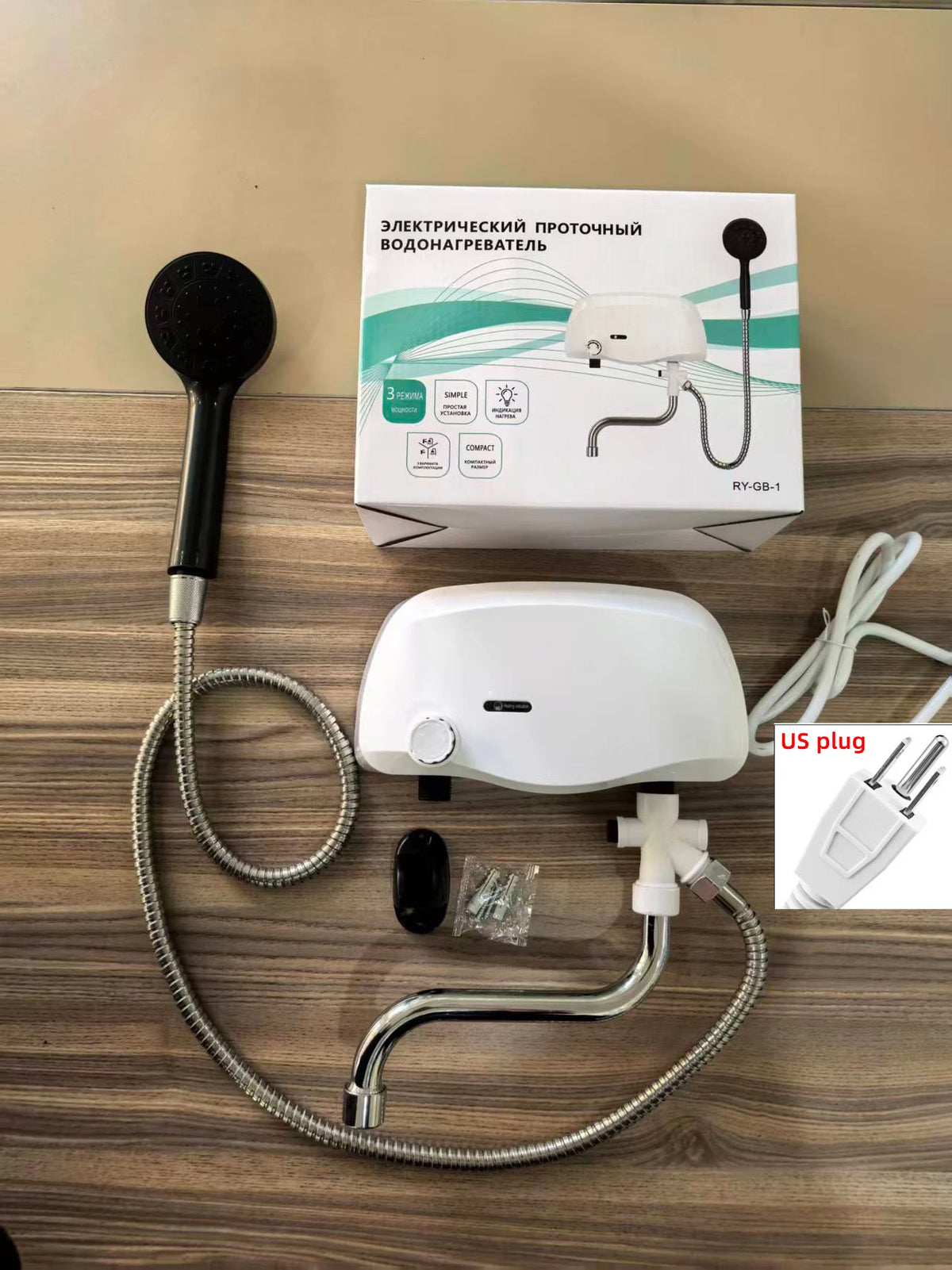 Aquecedor de água instantâneo 3500W, saída dupla de água quente/fria, aquecedores elétricos de água, chuveiro de banheiro com display de temperatura 220V
