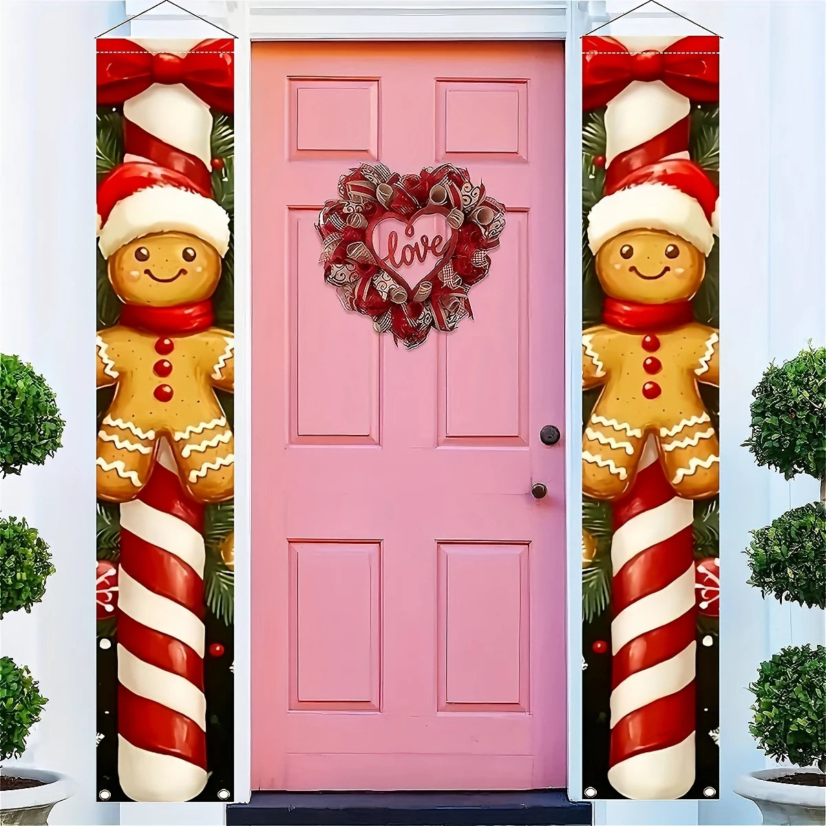 Natal pendurado porta banner feliz natal decoração para casa 2025 natal porta decoração navidad notal noel ornamento ano novo 2026