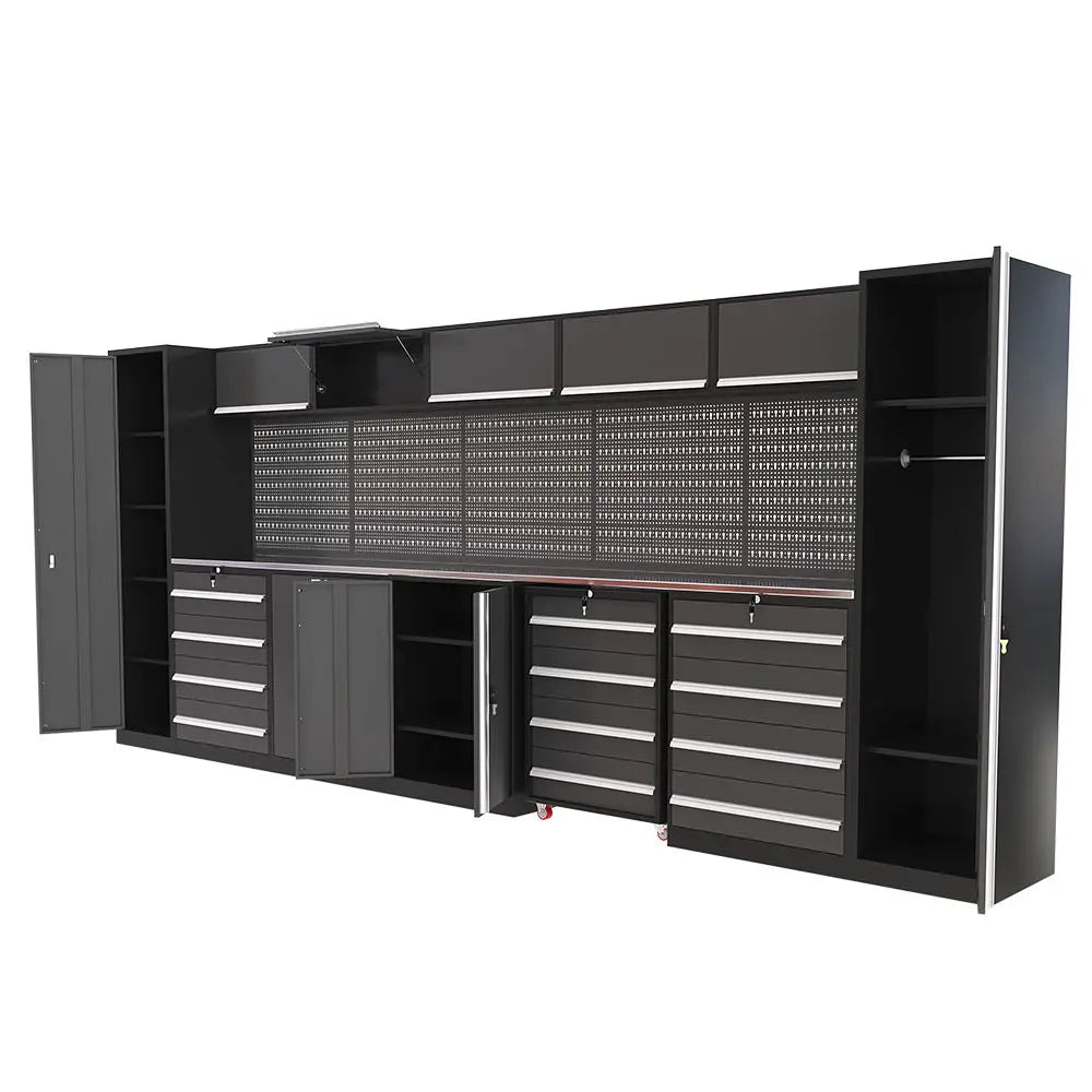 Conjuntos de ferramentas de armazenamento de ferramentas de nível industrial Garagem modular Bancada de trabalho de nível industrial resistente OEM ODM Garagem personalizável