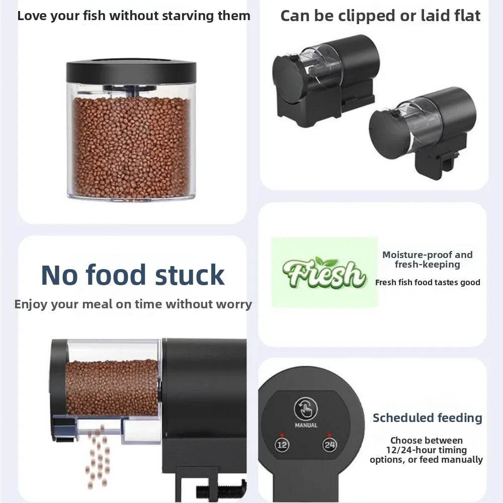 Alimentador Automático para Aquários, Acessórios para Tanques de Peixes, Dispensador de Ração para Peixes, Equipamento para Aquário, Produtos para Animais Aquáticos