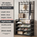 Multi-layer Door-mounted Shoe Hat Rack - Simple Assembly Household Integrated Multi-functional Storage Cabinet for Home Use