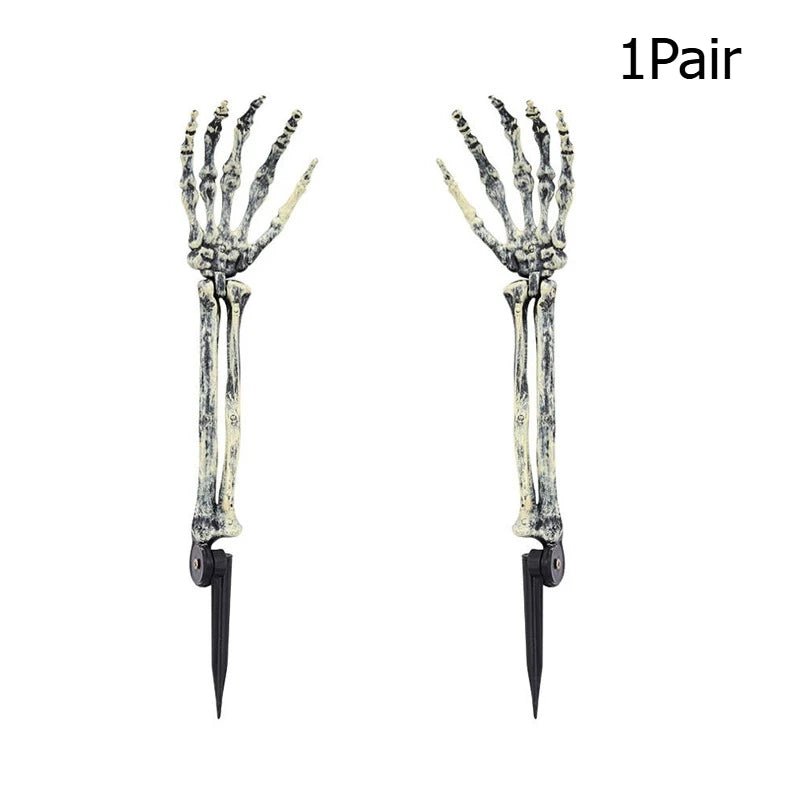 Decoração de Braços de Esqueleto para Halloween, Mãos de Esqueleto Realistas para Decoração de Jardim e Cemitério, Estacas de Esqueleto para Festa ao Ar Livre - Kasa & Pet