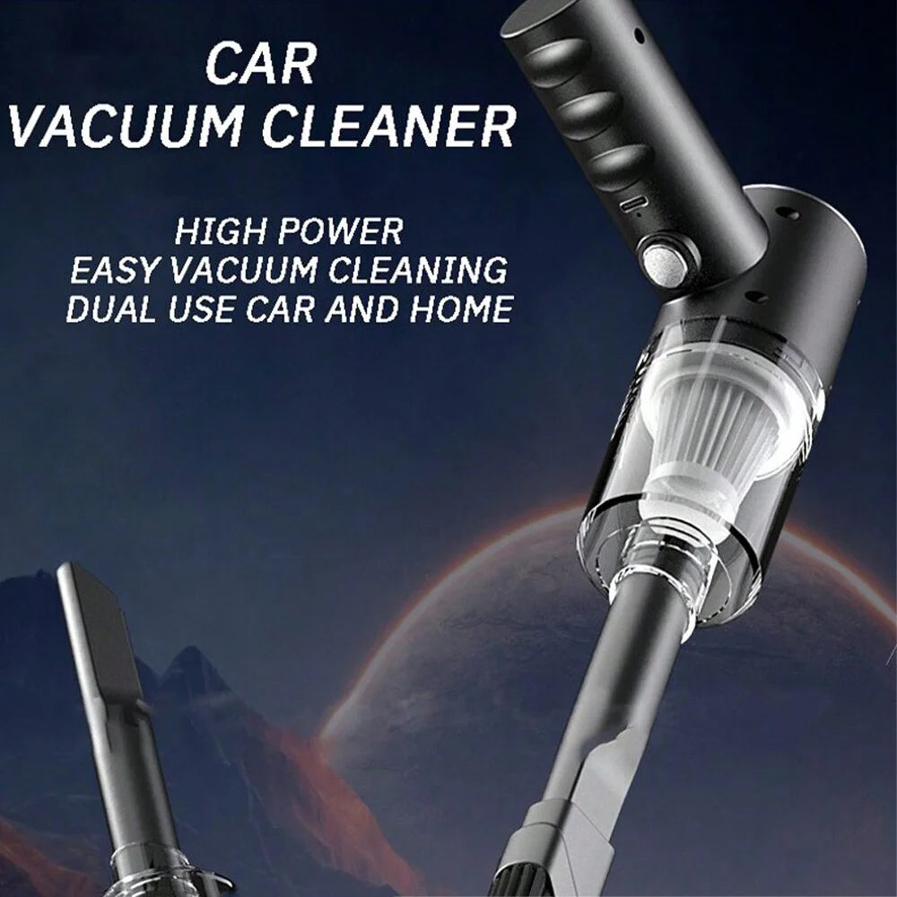 Aspirador de Carro Sem Fio 9000Pa com Carregamento USB 1200mAh, Aspirador Portátil Mini Úmido e Seco para Uso Doméstico