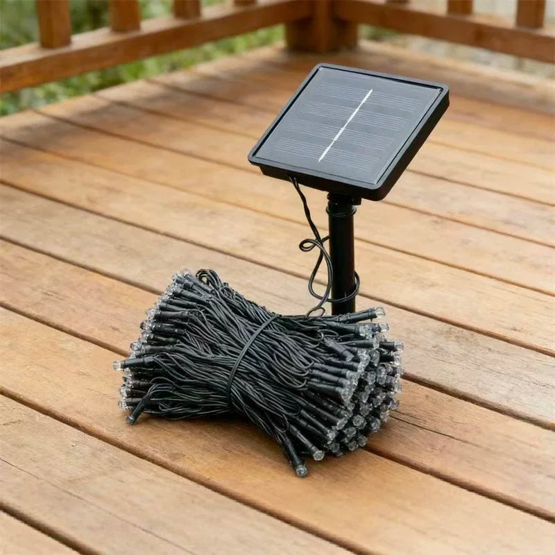 Luzes de Cordão Solares LED 300LED 8 Modos à Prova d'Água Luzes de Fada Alimentadas por Energia Solar para Decoração de Natal ao Ar Livre Lâmpada Estrelada