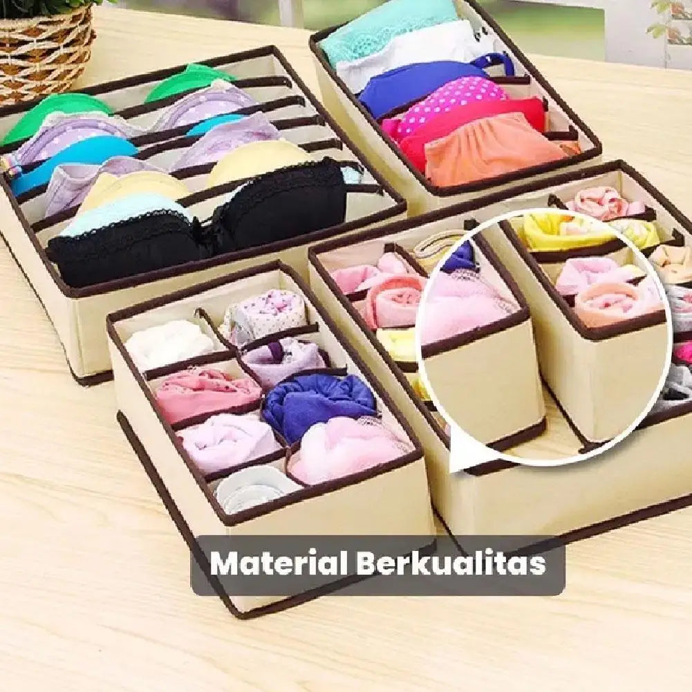 Organizador para roupas íntimas, meias, sutiãs, calças, organizadores dobráveis para armário, divisor de gavetas, caixa de armazenamento para lenços, organizadores de gavetas para guarda-roupa