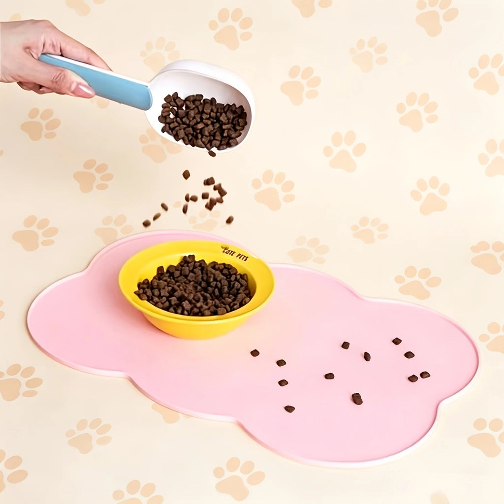 Tapete de Silicone para Animais de Estimação, à Prova de Vazamentos e Antiderrapante para Cães e Gatos, Tapete Oval para Tigelas