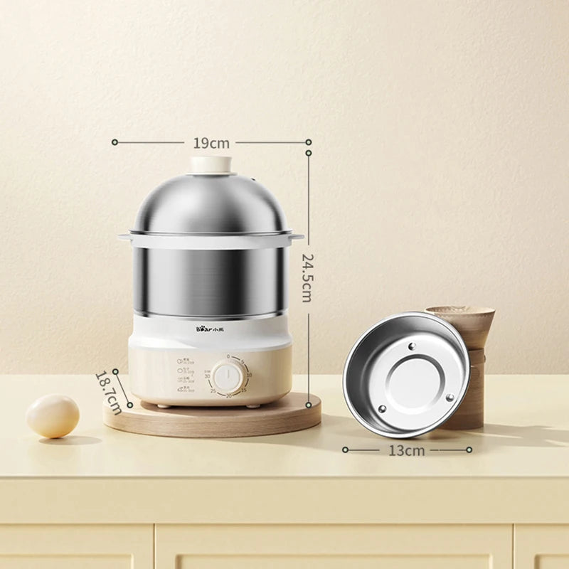Caldeira elétrica automática de ovos, máquina de café da manhã, vaporizador multicooker, fogões de ovos, waffle doméstico, fogão a vapor com temporizador, 360W
