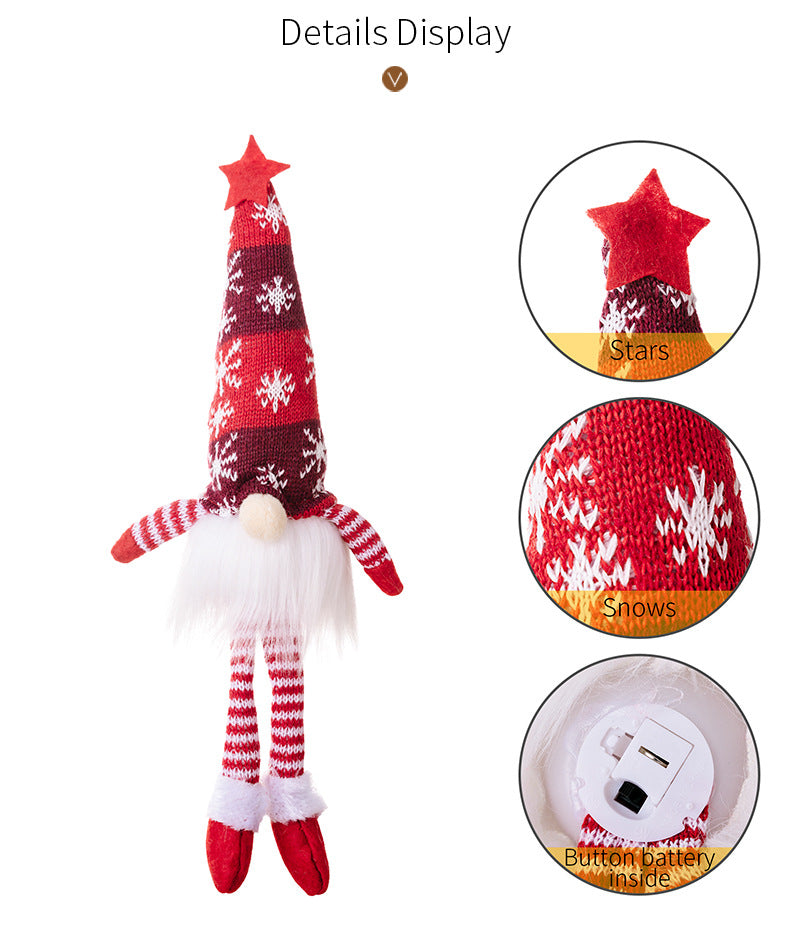 Boneco Gnomo Luminoso de Natal 2026 Sem Rosto Decoração de Casa Feliz Natal Presente de Natal para o Ano Novo
