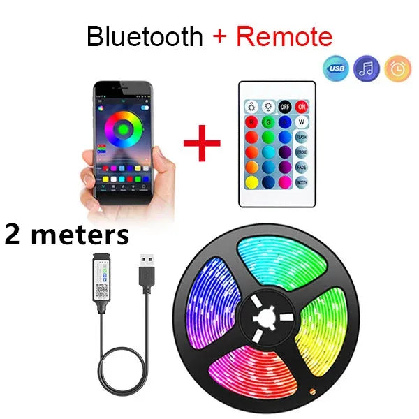 Smart Bluetooth LED Strip Lights, APP Controle Remoto, Fita Flexível, Diodo Lamp Tape, TV Backlights, Sala de jogos, Home Decor, SMD 5050 Kasa & Pet