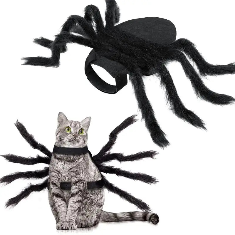 Novo # Fantasia de Halloween para Cães e Gatos, Traje de Aranha, Roupa de Transformação, Fantasia Engraçada para Cosplay, Vestido para Cães e Gatos