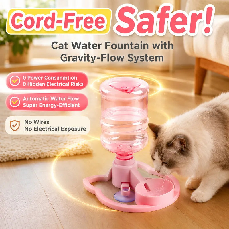 Dispensador de Água para Animais de Estimação Sem Eletricidade, Tigela Automática Antivazamento para Gatos e Cães Pequenos, Uso Diário em Ambientes Internos