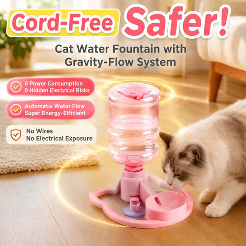Dispensador de Água para Animais de Estimação Sem Eletricidade, Tigela Automática Antivazamento para Gatos e Cães Pequenos, Uso Diário em Ambientes Internos