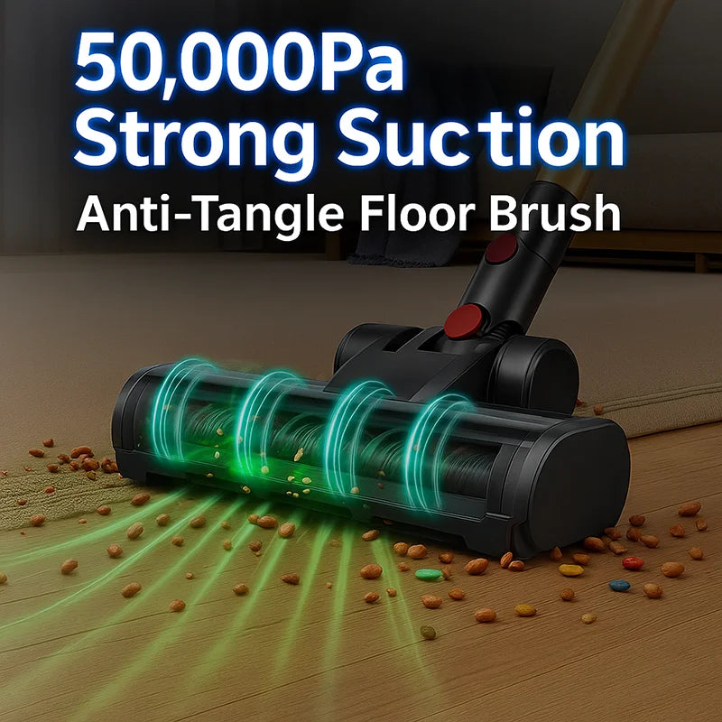 550w 50kpa vara aspirador de pó sem fio bateria removível handheld inteligente vassoura led touchscreen aspirador pó para piso casa
