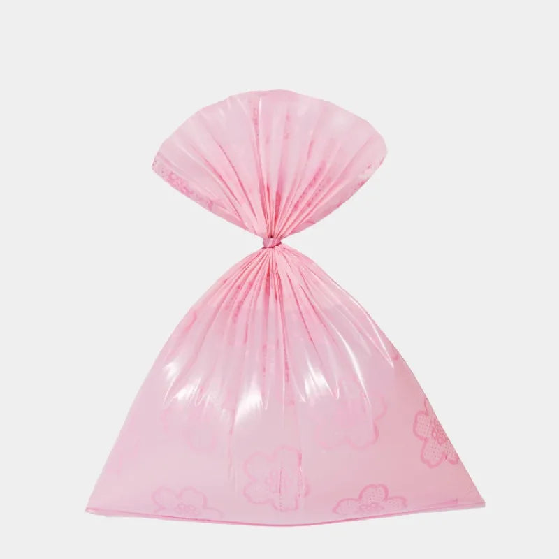 Saco Coletor de Dejetos de Animais Portátil com Estampa de Flor Rosa, Dispensador de Sacos para Lixo de Cães, Acessórios de Limpeza
