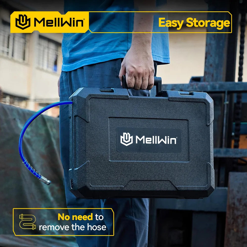 MELLWIN 12000PSL Máquina de Graxa Elétrica Sem Fio de Alta Pressão para Manutenção Automotiva, Ferramenta de Lubrificação a Óleo para Bateria Makita 18V