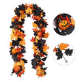 Decorações de Guirlanda de Halloween com Folhas Pretas e Abóboras 3D para o Festival de Ação de Graças e Decoração de Lareira