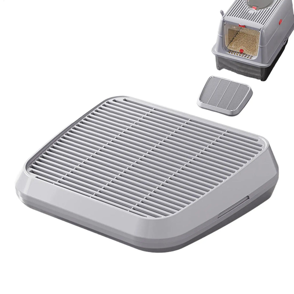 Tapete coletor de areia para gatos, rampa para gatos, bandeja com filtro de dupla camada e base antiderrapante, fácil de limpar, acessórios para limpeza.