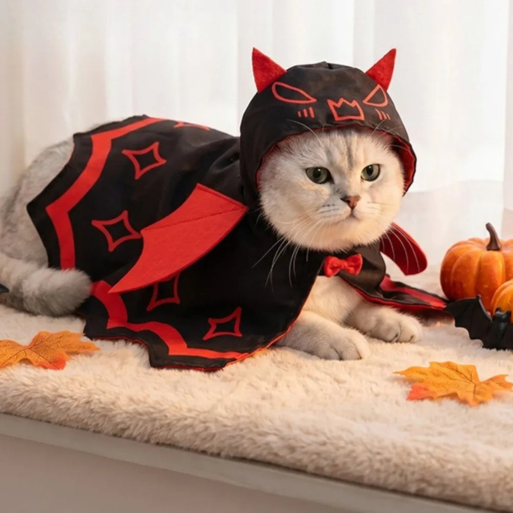 Capa de Asas de Morcego para Animais de Estimação no Halloween, Fantasia de Cosplay Fofa para Vestir Gatos e Cães Pequenos, Roupas para Festas e Eventos.