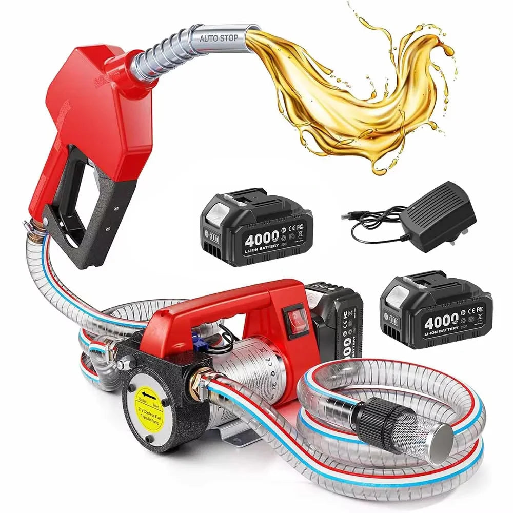 Bomba de Combustível Elétrica Taskstar 21V para Caminhões e Tratores a Diesel, Bomba de Transferência de Diesel 45 L/min para Bateria Makita 18V