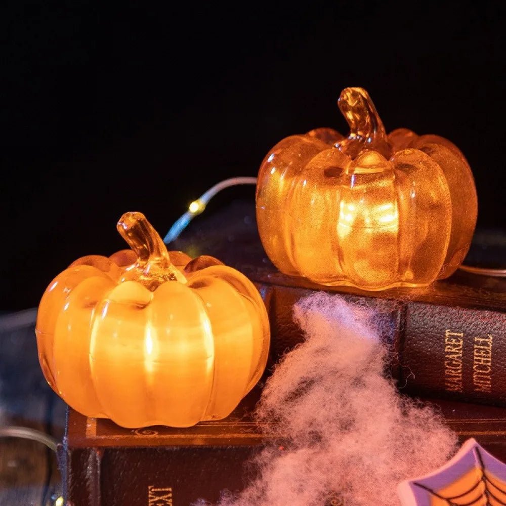 Halloween abóbora decoração luz led iluminado alimentado por bateria vestir-se adereços ornamento luzes de abóbora para festa interior ou exterior - Kasa & Pet