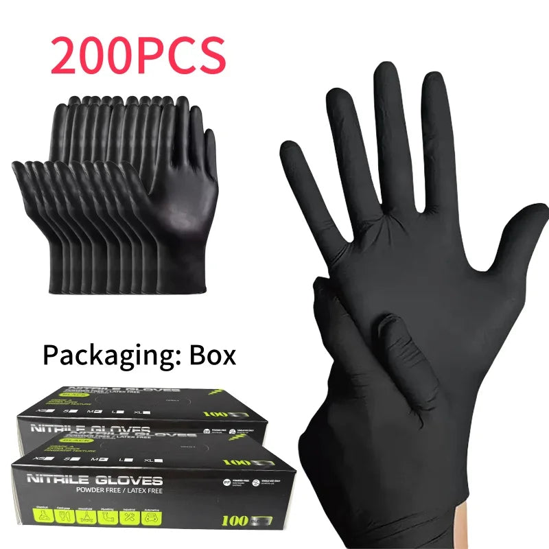 10-200pc luvas de nitrilo luvas de borracha preta látex luvas descartáveis trabalho doméstico indústria de carro jardinagem cuidados com animais de estimação ferramentas de cozinha Kasa & Pet