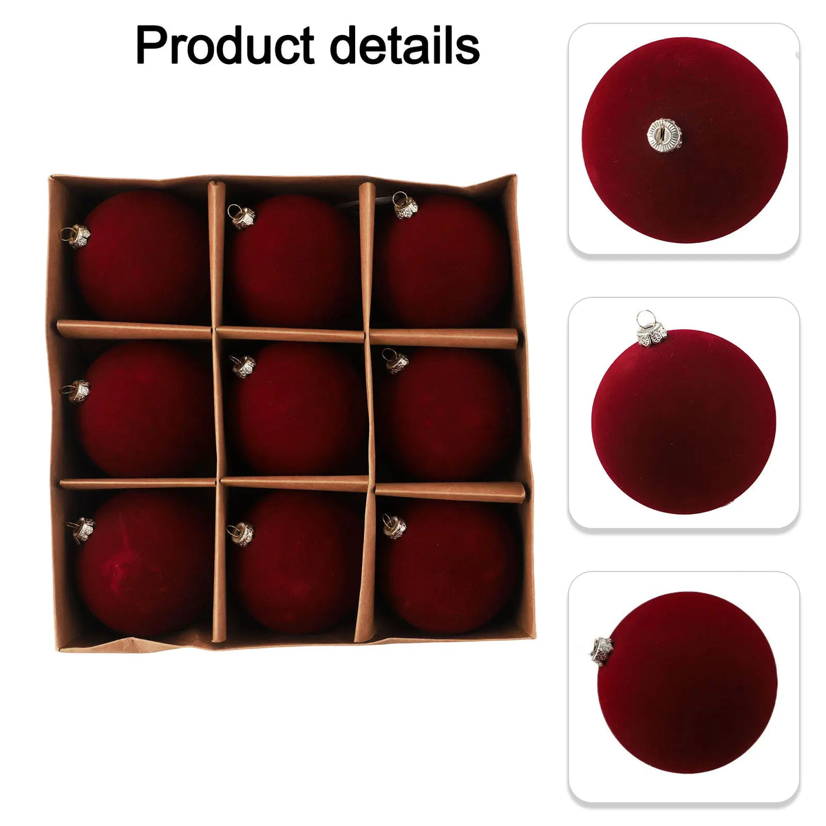 9 pçs 10cm bola de natal ornamentos árvore de natal pendurado pano de veludo bolas decorativas festa em casa decoração da árvore de natal ano novo