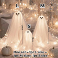 1/2/3 Conjuntos de Decorações de Halloween, Kit DIY de Fantasma Iluminado, Lâmpada Assustadora, Centro de Mesa Branco Quente para Festa de Halloween Interna
