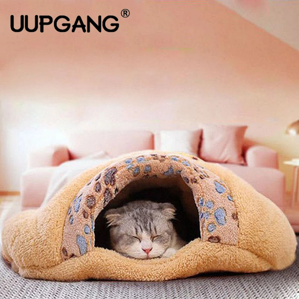 Produtos para animais de estimação flanela macia quente casa de gato tapetes para animais de estimação saco de dormir adorável hambúrguer filhote de cachorro almofada cama de coelho canil de cachorro cama de gato