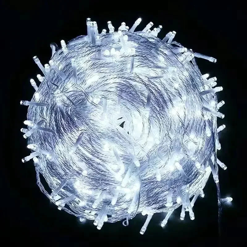 Guirlanda de led luzes da corda 10m 30m 50m 100m árvore de natal decoração de casamento à prova dwaterproof água luz de fadas interior ao ar livre 220v lâmpada da ue