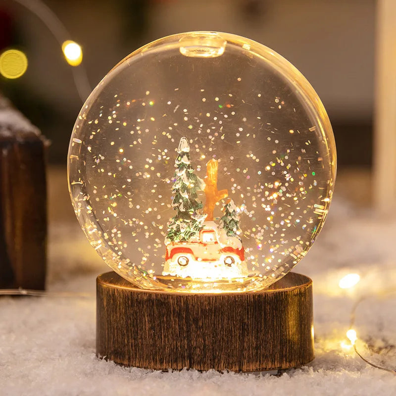 Decorações de Natal: Bolas de Cristal Iluminadas Luzes Noturnas Luzes de Vento e Presentes de Natal Criativos