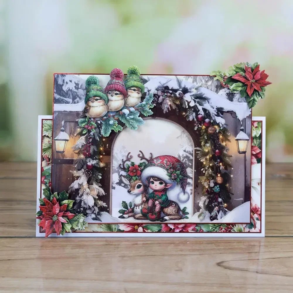 Cortador de Metal e Estêncil para Papel DIY de Álbum de Fotos com Temas de Natal: Brilho Cintilante, Confetes, Raminhos e Bagas