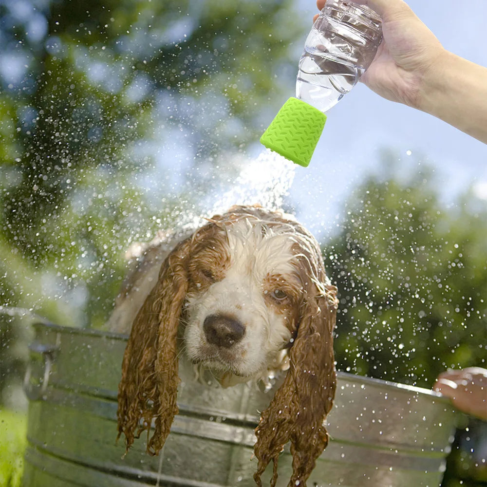 Chuveiro Portátil para Animais de Estimação - Pulverizador de Silicone Ajustável para Cães e Gatos, Fluxo de Água Suave para Animais de Estimação em Ambientes Internos e Externos