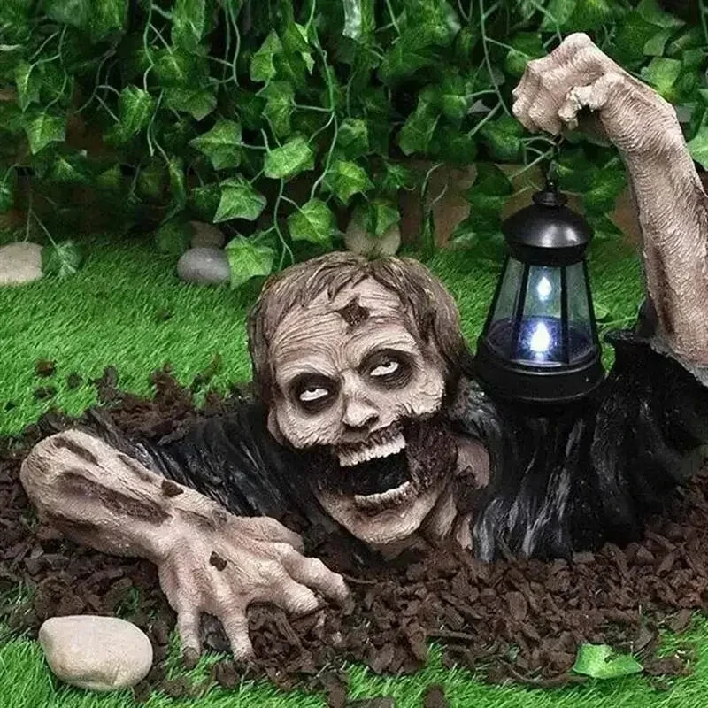 Halloween zumbi lanterna resina artesanato horror atmosfera decoração escultura interior ao ar livre pátio barra casa assombrada decoração prop
