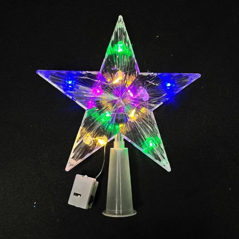 15cm decoração de árvore de natal estrelas luzes brancas quentes decoração de quarto de casa lâmpada led brilhante festival de natal topstar navidad 1.07in